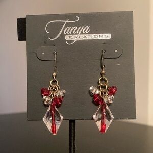 Red and Clear Crystal Earrings